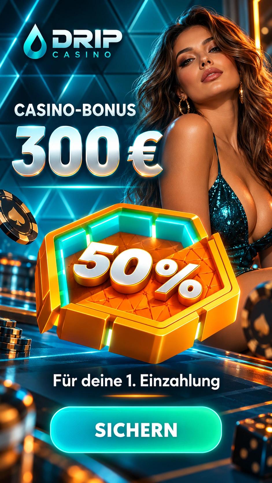 Vorschau der Affiliate-Landingpage für Drip Casino